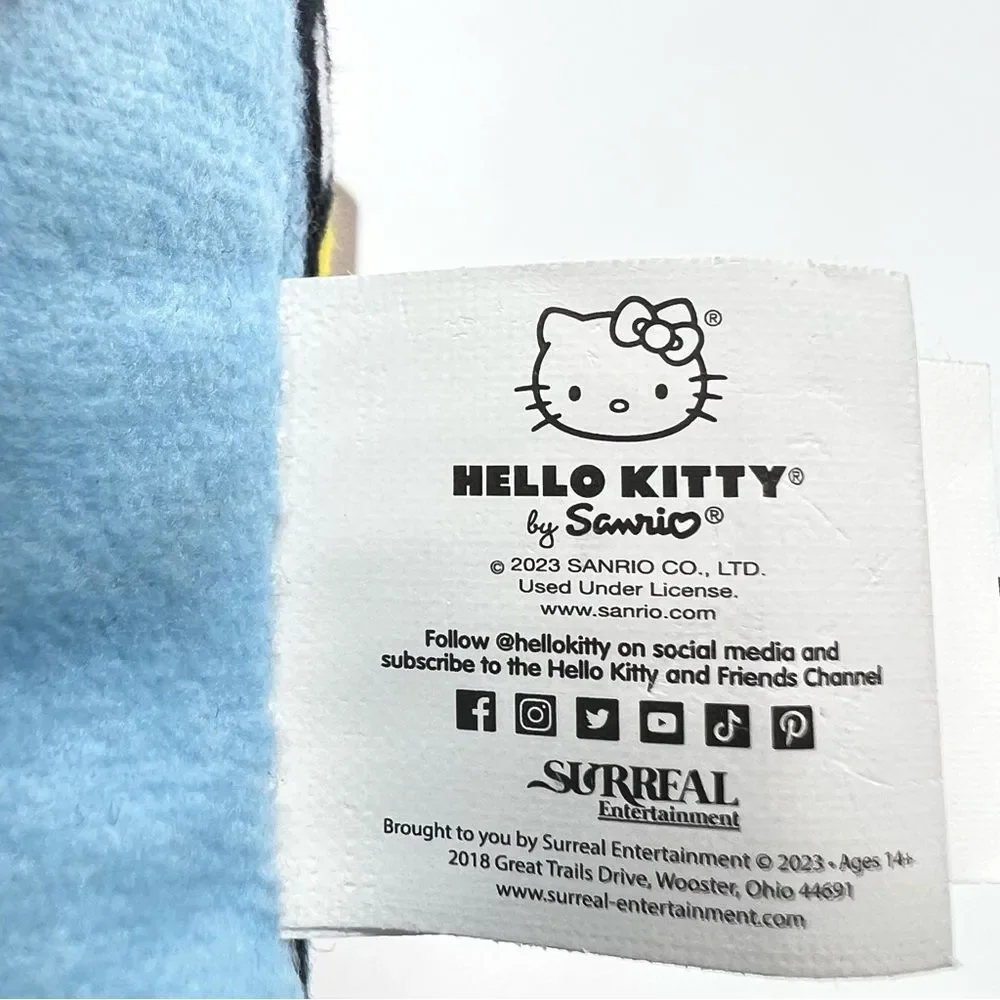 New HELLO‎ KITTY Sanrio Licensed 2023 Cute Plush Backpack Clip Blue Red White